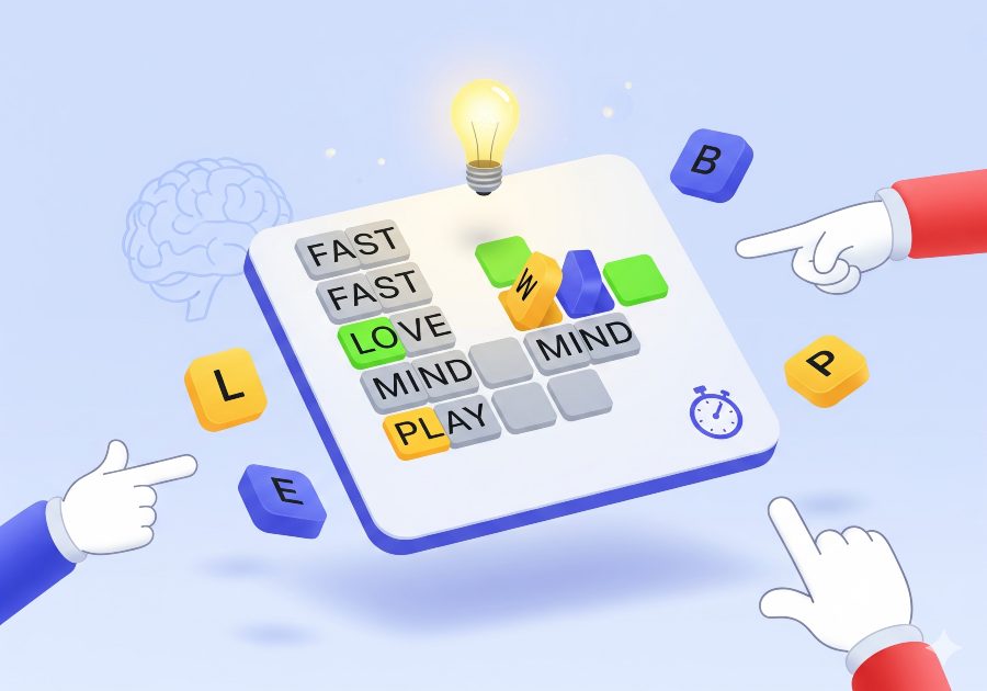 4-Letter Wordle game illustration